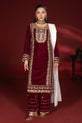 Luxury Maroon Velvet Dress