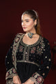 Black Anarkali Velvet Dress For Women