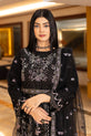 Black Embroidered Maxi Dress For Women