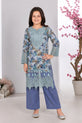 Blue Printed Lawn Kids Suit