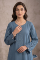  Blue silk Pakistani Casual Dress