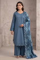 Blue silk suit
