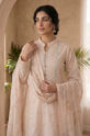 Blush Peach Embroidered Linen Suit For Women in the UK