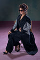  Charcoal Black Western Dress