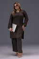 Dark Chocolate Pakistani Chiffon Dress For Women