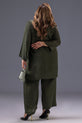 Deep Olive Green Pakistan Casual Dress