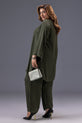 Deep Olive Green Pakistan Chiffon Dress