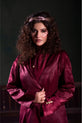 Deep Wine & Soft Ivory Dress