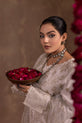 Embroidered chiffon dress for weddings