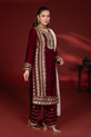 Luxury Maroon Pakistani Eid Dress