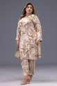 Marbled Earth-Tone Co-Ord Plus Size Dress