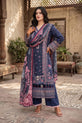 Navy Blue Printed Plus Size Dress