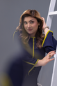 Navy and Lime Georgette Pakistani Summer Dress