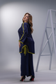 Navy and Lime Georgette Summer Dress