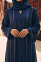 navy blue Nida abaya With chiffon hijab