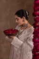 Off-white Pakistani Party Wear Dress