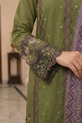 Olive Green Pakistani Party Wear Dress