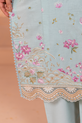  Pastel Aqua Embroidered Dress For Women