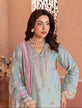  Pastel Aqua Embroidered Pakistani Casual Dress
