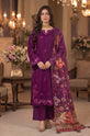 Plum Purple Embroidered Linen Dress