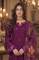 Plum Purple Embroidered Party Wear Dress