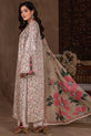 Printed Light Beige Pakistani Winter Dress