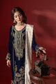 Royal Deep Blue Velvet Suit For Women