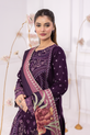 Royal Purple Readymade Suit For Women