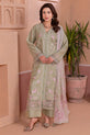 Sage Green Cotton Readymade Dress 