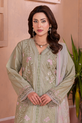 Sage Green Cotton Readymade Dress For Women