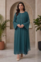  Teal Georgette  Dress For Casual Wear