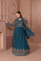 Teal Pakistani Maxi Summer Dress