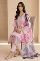 Blush Pink Printed Dhanak Straight Suit with Printed Shawl - DH02