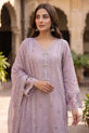 Lilac Embroidered Linen 3 Piece Suit with Chiffon Dupatta - GU777