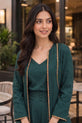 Textured Forest Green Modern Kimono Co-ord -RW22