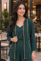 Textured Forest Green Modern Kimono Co-ord -RW22