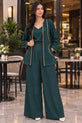 Textured Forest Green Modern Kimono Co-ord -RW22
