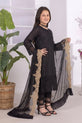 black chiffon suit