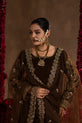 chocolate-brown Pakistani Mehndi dress