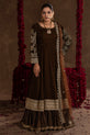 chocolate-brown velvet dress