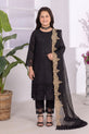 jet black readymade chiffon suit
