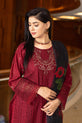 maroon and black combo dress