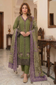 olive green cotton readymade suit 