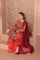 orange chiffon dress
