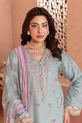 pakistani pastel aqua embroidered cotton suit