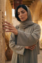 taupe grey Nida abaya