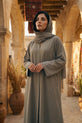 taupe grey abaya